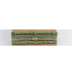 Dark Sea Green Bohemian Style Cloth Elastic Hair Ties, for Girls or Women, Dark Sea Green, 180mm, 4pcs/set