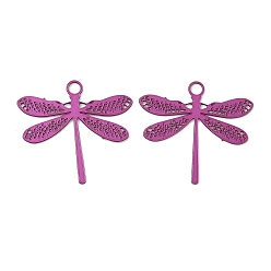 Средний Фиолетово-красный Аэрозольная краска 430 подвески из нержавеющей стали, стрекоза, средне фиолетовый красный, 14x15x0.3 мм, отверстие : 1.2 мм