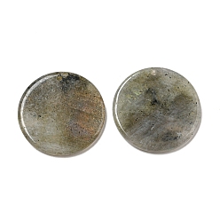 Labradorite Natural Labradorite Pendants, Flat Round Charms, 29.5~30x3mm, Hole: 1.6mm