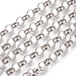 Stainless Steel Color 304 Stainless Steel Rolo Chains, Belcher Chain, Unwelded, Stainless Steel Color, 12mm