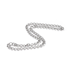 Stainless Steel Color 201 Stainless Steel Figaro Chain Necklace for Men Women, Stainless Steel Color, 20.08 inch(51cm)