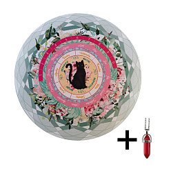 Круглые Резиновый черный кот маятниковый коврик с пулей маятник для биолокации, украшение алтаря духа, круглые, 215 мм