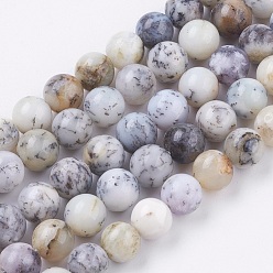 White African Opal Natural White African Opal Beads Strands, Round, 8~8.5mm, Hole: 0.5~1mm, about 49pcs/strand, 15.5 inch(39.5cm)