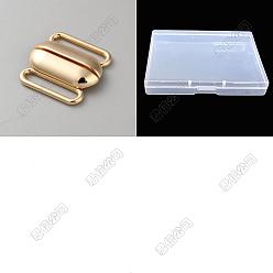Golden 12Pcs Alloy Interlocking Clasps, Golden, 20x20x4.5mm, Hole: 15x2.5mm