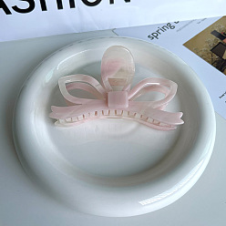 Pink Заколки для волос в форме когтей из ацетата целлюлозы, аксессуары для волос для женщин и девочек, бантом, розовые, 112x70 мм