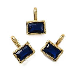 Синий Прямоугольник латуни микро проложит кубических прелести диоксида циркония, стойки покрытие, долговечный, без кадмия и без свинца, золотые, синие, 10.5x7.5x4 мм, отверстие : 4x2.5 мм