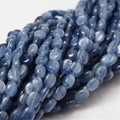 Kyanite Oval Natural Kyanite/Cyanite/Disthene Bead Strands, 10x8x4mm, Hole: 1mm, about 41pcs/strand, 15.7 inch