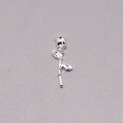 Серебро Цветок сплава кабошоны, 3аксессуары для наполнителей d charms, для женского украшения ногтей, серебряные, 16.5x6x2.5 мм