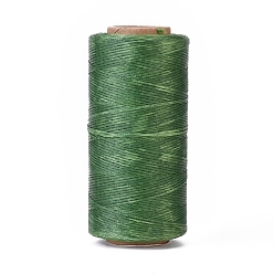 Verdemar Cordón de poliéster encerado, cordón de micro macramé, hilo de coser encerado, piso, verde mar, 0.8 mm, aproximadamente 284.33 yardas (260 m) / rollo