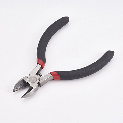 Stainless Steel Color 45# Carbon Steel Jewelry Pliers, Side Cutting Pliers, Side Cutter, Polishing, Black, Stainless Steel Color, 11.5x8.4x1cm