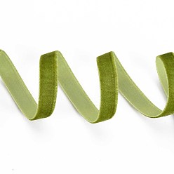 Темно-оливково-зеленый Одного лица бархотка, темно-оливковый зеленый, 3/8 дюйм (9.5~10 мм), о 50yards / рулон (45.72 м / рулон)