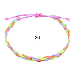 20 Bohemian Twisted Braided Bracelet for Women and Men with Wave Charm