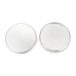 Silver 304 Stainless Steel Plain Edge Bezel Cups, Cabochon Settings, Flat Round, Silver, Tray: 25mm, 26.5x2mm
