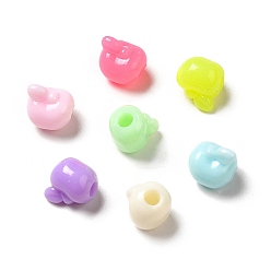 Mixed Color Macaron Color Opaque Acrylic Beads, Apple, Mixed Color, 9x9x8mm, Hole: 3mm, about 2000pcs/500g