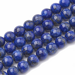 Lapis Lazuli Natural Lapis Lazuli Beads Strands, Round, 6~7mm, Hole: 1mm, about 60~67pcs/strand, 15.7 inch
