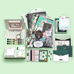 Dark Sea Green Scrapbook Paper Kit, for DIY Album Scrapbook, Background Paper, Diary Decoration, Dark Sea Green, 220x160x18mm