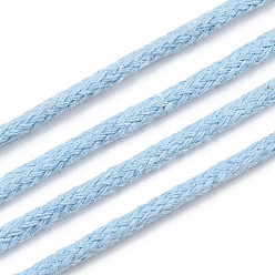 Sky Blue Cotton String Threads, Macrame Cord, Decorative String Threads, for DIY Crafts, Gift Wrapping and Jewelry Making, Sky Blue, 3mm, about 109.36 Yards(100m)/Roll.