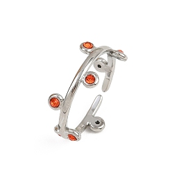 Гиацинт 304 открытые манжеты из нержавеющей стали Rhinetson для женщин, цвет нержавеющей стали, круглые, гиацинт, 1.5~7.5 мм, внутренний диаметр: регулируемый