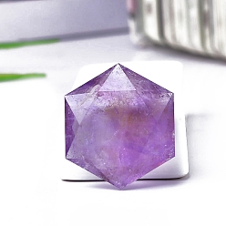 Аметист Статуэтки со звездой Давида из натурального аметиста, статуи для украшения рабочего стола для домашнего офиса, 30 мм