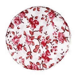 Cerise Plastic Soft Sewing Tape Measure, with Flower Pattern Cloth Cover, for Body, Sewing, Tailor, Clothes, Cerise, 53x12mm, about 150cm/pc