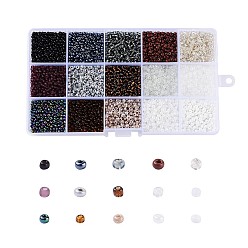Mixed Color Glass Seed Beads, Silver Lined & Transparent & Trans. Colours Lustered & Trans. Colors Rainbow & Frosted Colors & Opaque Colours Seed & Baking Paint & Ceylon, Round, Mixed Color, 8/0, 3mm, Hole: 1mm, 180g/box