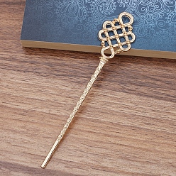 Light Gold Alloy Hair Stick Findings, Light Gold, 144x29x3mm