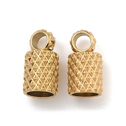 Золотой Ионное покрытие (ip) 304 концы шнура из нержавеющей стали, колонка, золотые, 8x4 мм, отверстие : 1.8 мм, внутренний диаметр: 3 мм