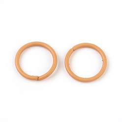 Оранжевый Железные соединительные колечки, открытые кольца прыжок, оранжевые, 18 датчик, 10x1 мм, внутренний диаметр: 8 мм