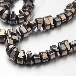 Antique Bronze Plated Electroplate Non-magnetic Synthetic Hematite Bead Strands, teardrop, Antique Bronze Plated, 6x4x3mm, Hole: 1mm, about 135pcs/strand, 15.7 inch