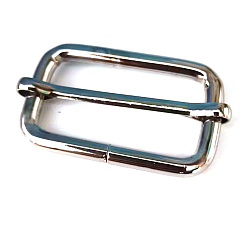 Platinum Iron Webbing Bag Strap Adjuster Buckles, Handbag Shorten Length Tri-Glide Adjuster Buckles, Platinum, 2.05x3.93cm