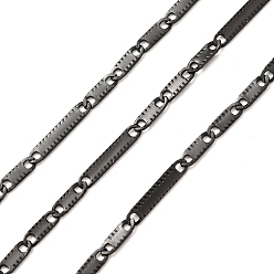 Черный 304 цепь из нержавеющей стали, ионное покрытие (ip), несварные, цепные цепи, чёрные, 5.5~10x2x0.2 мм