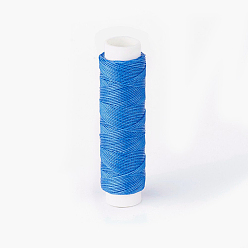 Dodger Blue Round Waxed Polyester Twisted Cord, Micro Macrame Cord, for Leather Projects, Bookbinding, Dodger Blue, 0.65mm, about 21.87 yards(20m)/roll