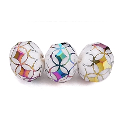 Coloré Perles en verre electroplate, rondelle à motif soleil, facette, colorées, 7~8x5.5~6mm, Trou: 1~1.2mm