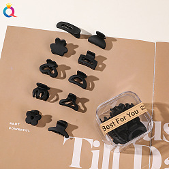Boxed Mini Claw Clips - Assorted Black Stylish Hair Clips Set for Women - Boxed Mini Claw, Side and Bangs Hairpins