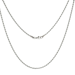 Stainless Steel Color 304 Stainless Steel Necklaces Unisex Rope Chain Necklaces, Stainless Steel Color, 20 inch(50.8cm)