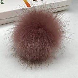 Brown Imitation Fox Fur Pom Pom Balls, for Bags Scarves Garment Accessories Ornaments, Brown, 10cm