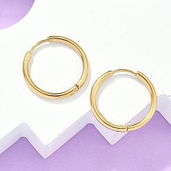 Настоящее золото 18K Ионное покрытие (ip) 304 серьги-кольца из нержавеющей стали, гипоаллергенные серьги, с 316 хирургическим стержнем из нержавеющей стали, золотые, 12 датчик, 20x2 мм, штифты : 1 мм