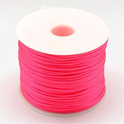 Deep Pink Nylon Thread, Rattail Satin Cord, Deep Pink, 1.5mm, about 49.21 yards(45m)/roll