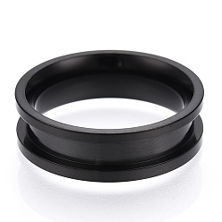 Черный 201 Нержавеющая сталь рифленая кольцевая рифленая, кольцевой сердечник, для изготовления инкрустации, электрофорез черный, внутренний диаметр: 17 мм
