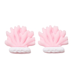 Pink Непрозрачные кабошоны из смолы, форма коралла, розовые, 22x24x6 мм