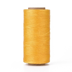 Vara de Oro Cordón de poliéster encerado, cordón de micro macramé, hilo de coser encerado, piso, vara de oro, 0.8 mm, aproximadamente 284.33 yardas (260 m) / rollo