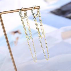 golden Minimalist Tassel Zircon Inlaid Ear Chain Ear Jewelry Ear Buckle - Elegant and Stylish