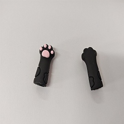 Negro Linda funda protectora para cutículas con estampado de pata de gato de silicona para decoración de uñas, para tijeras y pinzas, negro, 3.4x1.7 cm