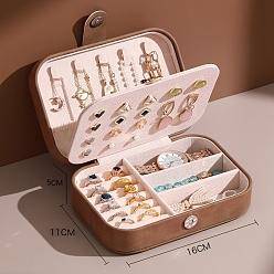 Camel PU Leather Jewerly Storage Boxes, with Magnetic Clasp, Rectangle, Camel, 16x11x5cm