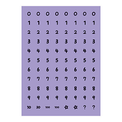 Purple Number PVC Plastic Self-Adhesive Stickers, Purple, 140x100mm, Stickers: 9mm