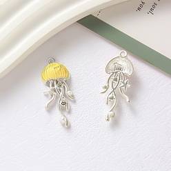 (52) Непрозрачная лаванда Подвески из сплава , медузы прелести, разноцветные, 35x15x6 мм, отверстие : 1.6 мм