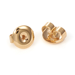 Golden 304 Stainless Steel Friction Ear Nuts,Earring Backs, Flat Round, Golden, 6.5x6x3.5mm, Hole: 1.2mm