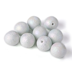 Light Cyan Opaque Frosted Acrylic Beads, Round, Light Cyan, 16mm, Hole: 2.2mm