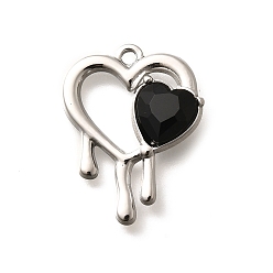 Реактивный Самолет 304 подвески из нержавеющей стали, со стразами, цвет нержавеющей стали, сердце, струя, 25.5x19.5x5.5 мм, отверстие : 2 мм