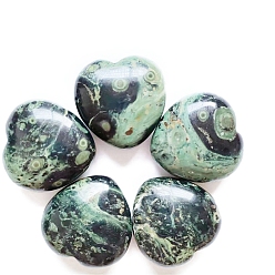 Rhyolite Jasper Natural Rhyolite Jasper Healing Stones, Heart Love Stones, Pocket Palm Stones for Reiki Ealancing, 30x30x15mm